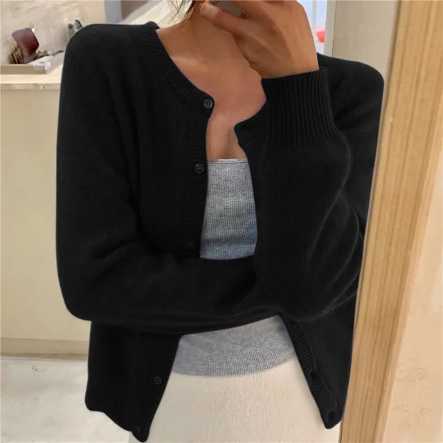 Delphina | Mjuk Knapp-Front Cardigan