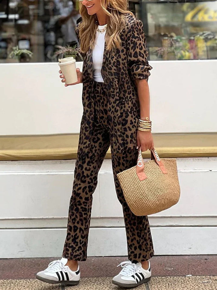 Sienna | Djurtryck Blazer &amp; Byxor Set