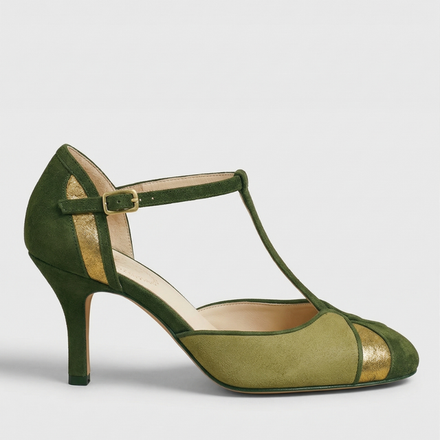 Coralise | Sofistikerade Suede T-Strap Klackar