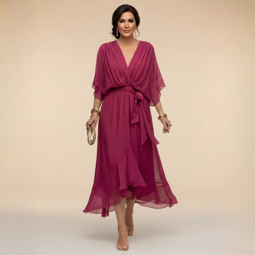 Abigail | Stilig Chiffon V-ringad Klänning