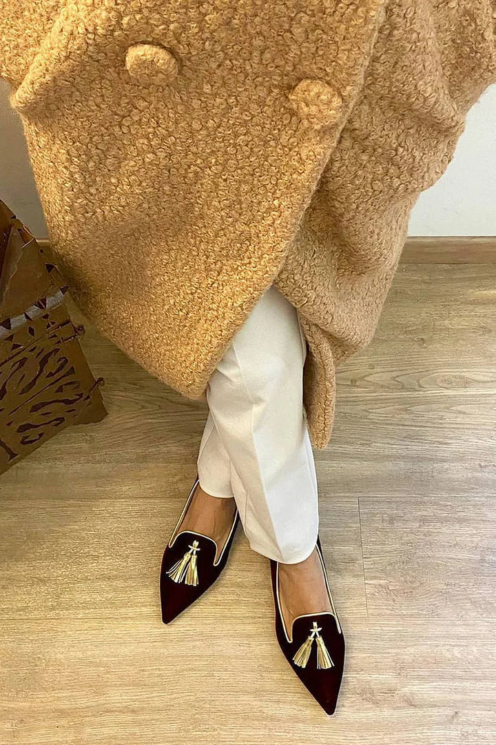 Bailey | Elegant Spetsiga Fransen Loafers