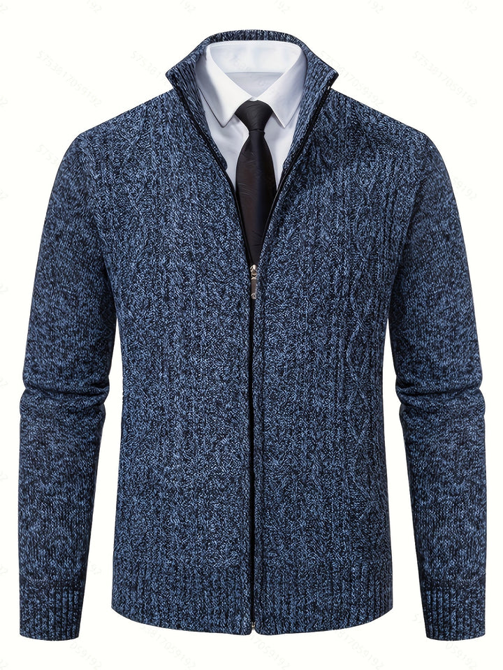 Walter | Texturerad Heldragkedja Cardigan