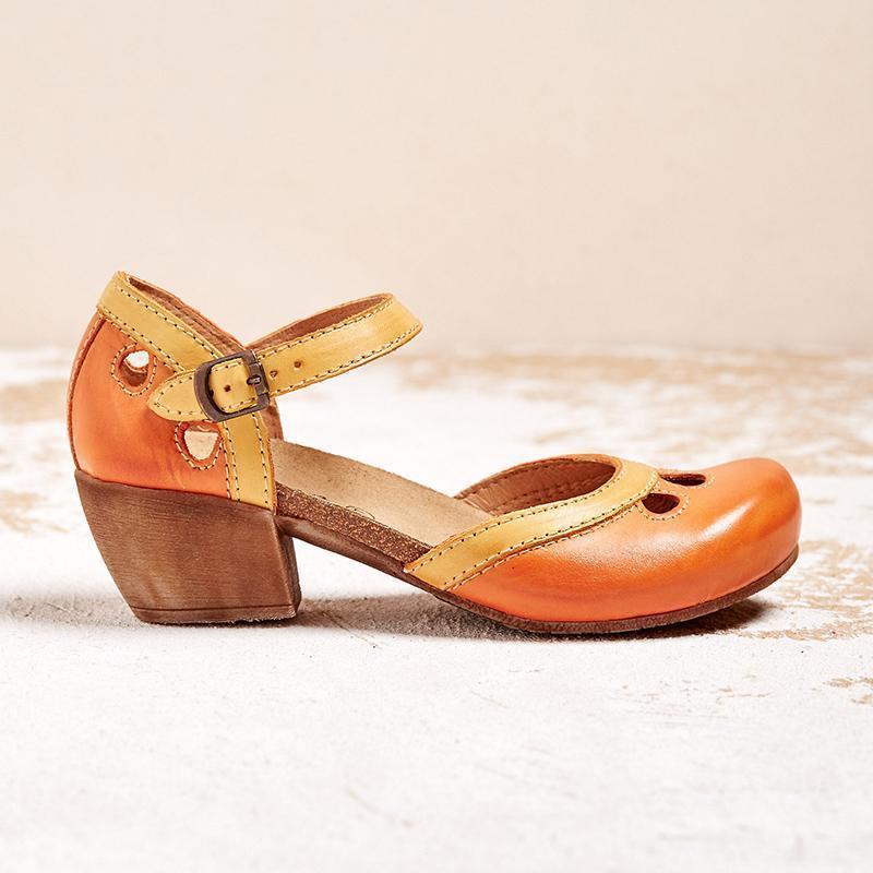 Felicity | Komfortable Lågklackade T-Sandaler