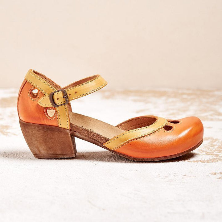 Felicity | Komfortable Lågklackade T-Sandaler