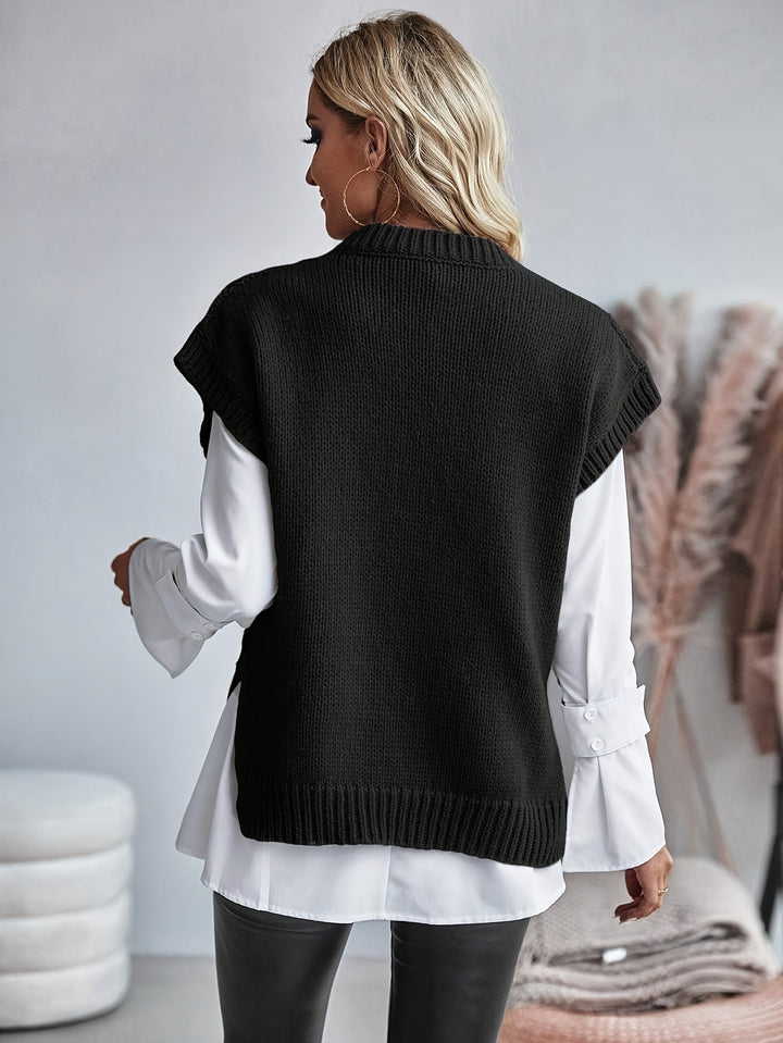 Bridget | Mysig Kabelstickad Tröja Väst