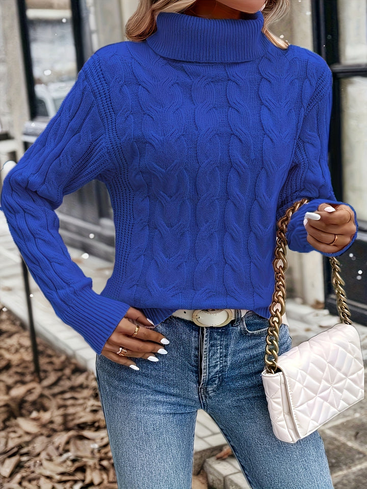 Celeste | Mysig Kabelstickad Turtleneck Tröja