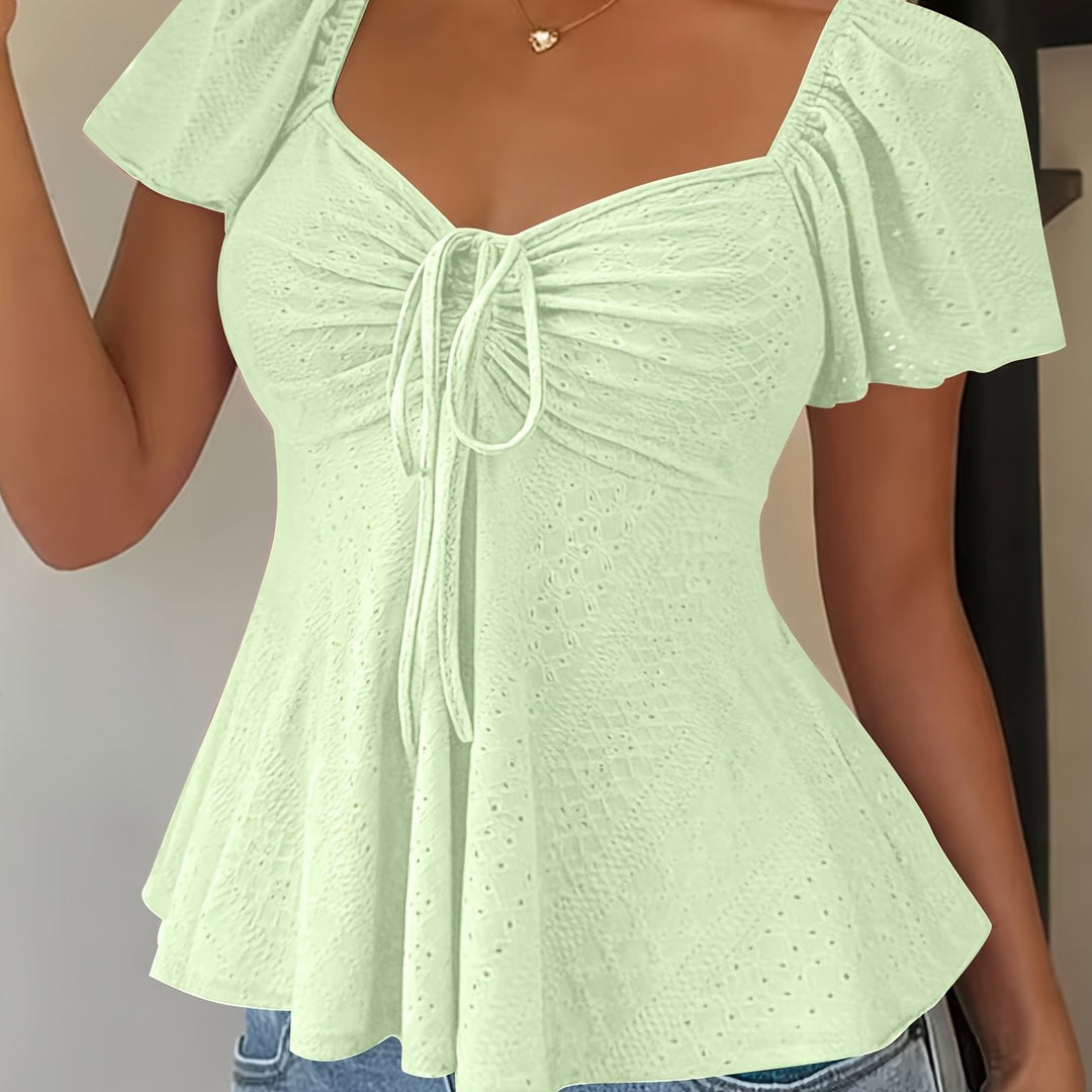 Josephine | Flutter-ärmad Peplum Topp