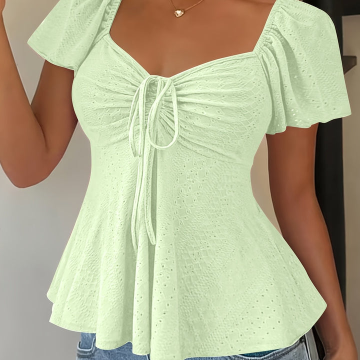 Josephine | Flutter-ärmad Peplum Topp