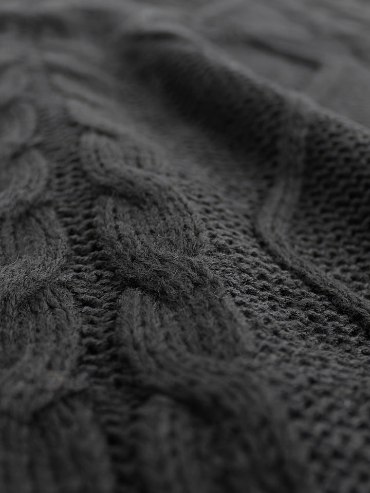 Cora | Mysig Kabelstickad V-Hals Västsweater