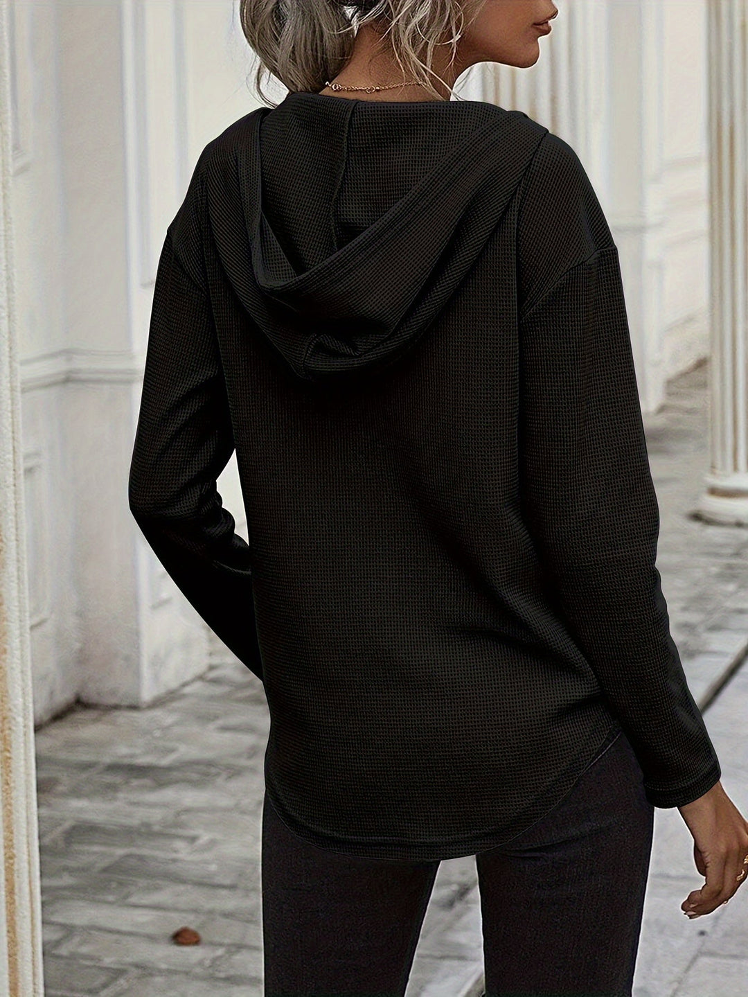 Kendra | Avslappnad V-ringad Hoodie