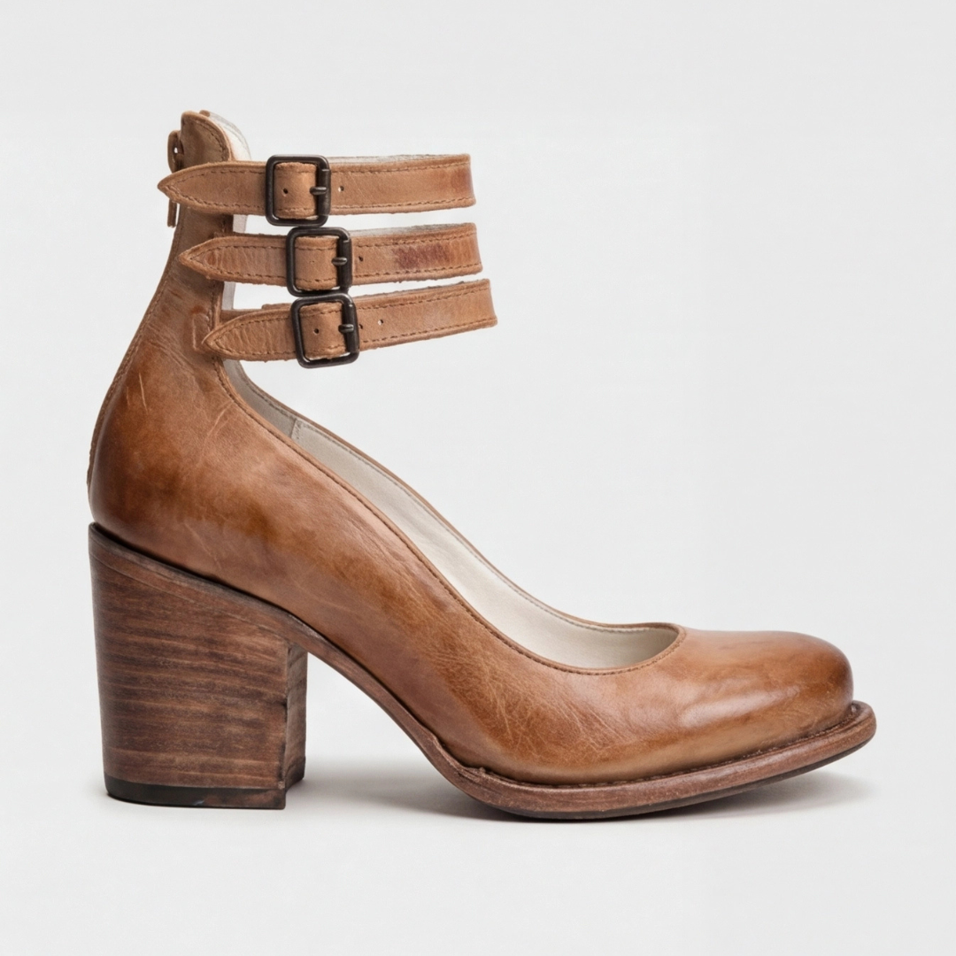 Sommar | Elegant Retro Ankelrem Högklackade Skor