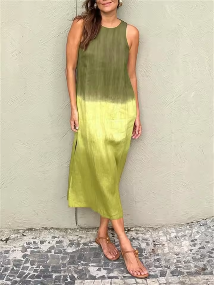 Katie | Ärmlös Rundhalsad Sommarklänning