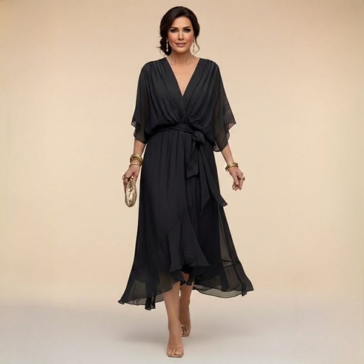 Abigail | Stilig Chiffon V-ringad Klänning