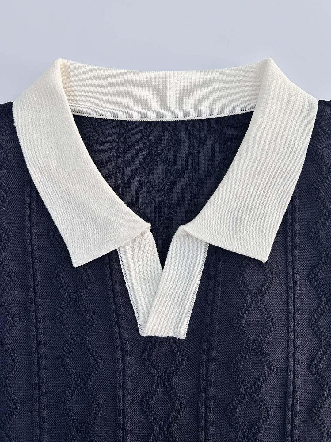 Barrett | Texturerad Polotröja med Kontrastkrage