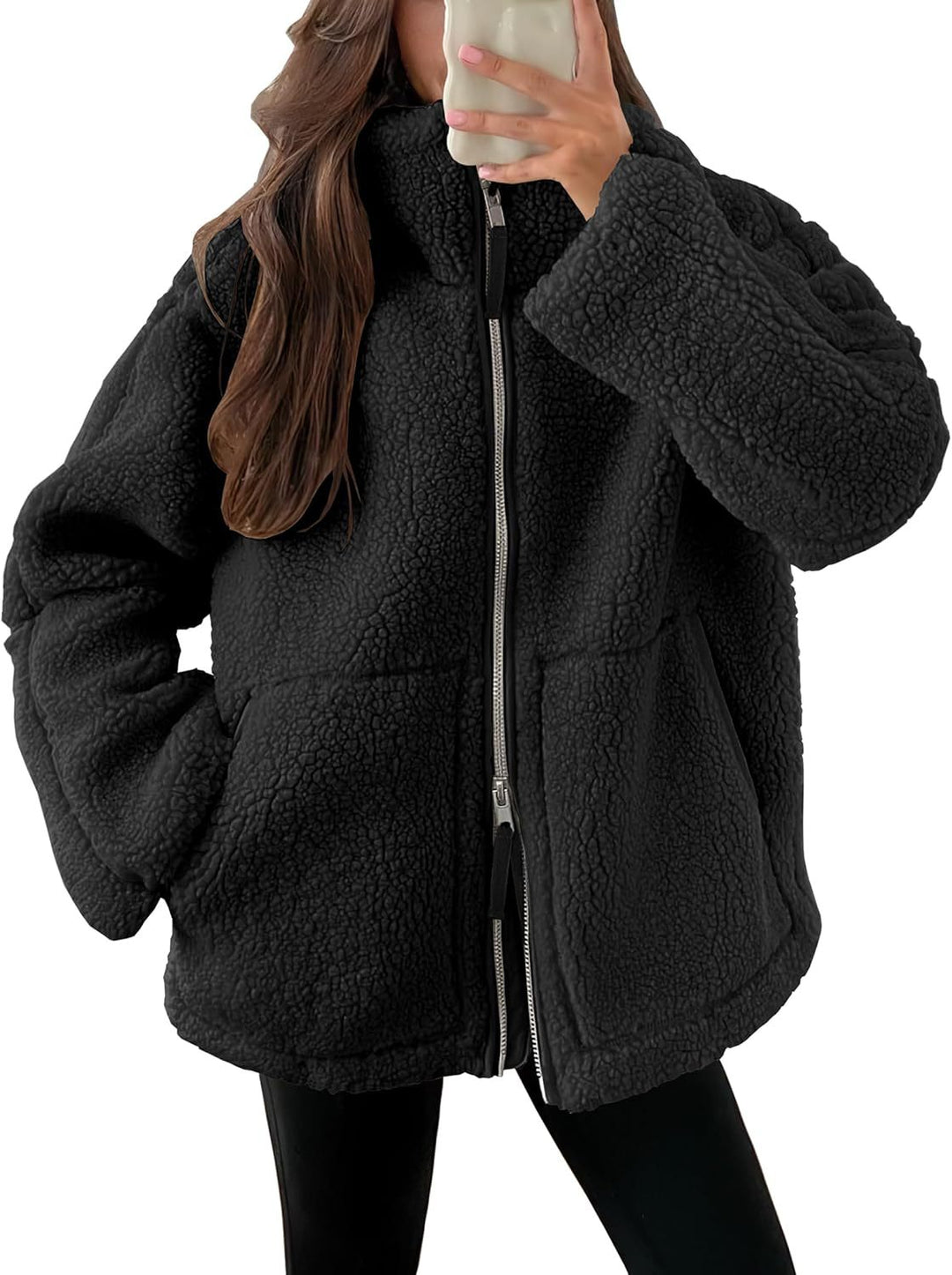 Herrjacka i fleece med krage, dragkedja och fickor i tio färger