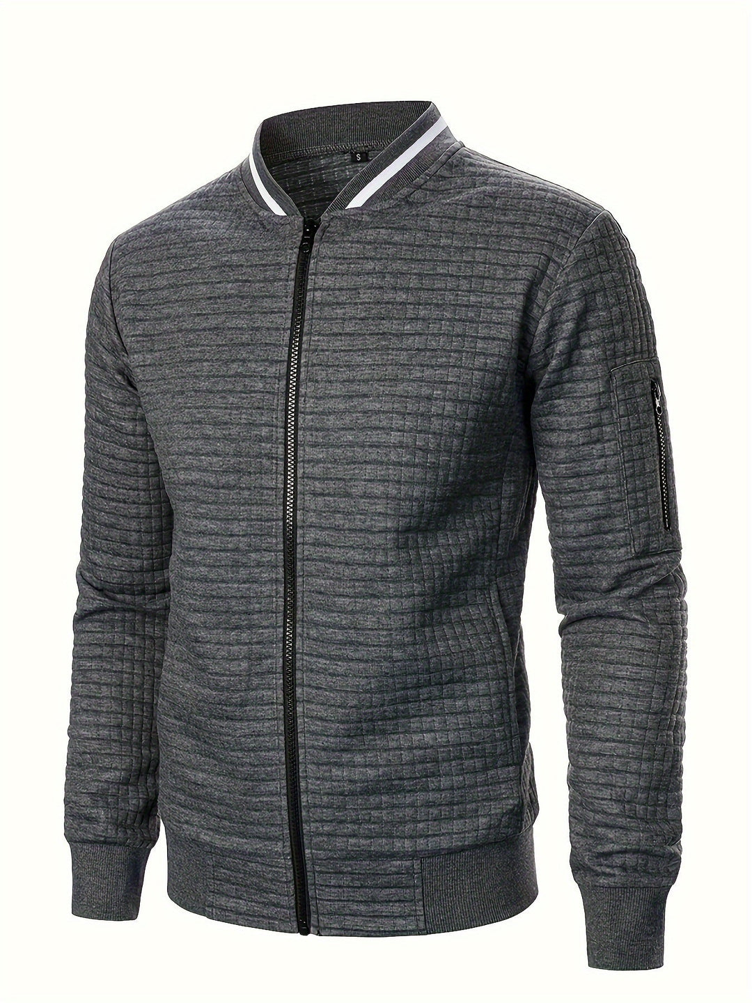 Raymond | Texturerad Zip-Up Bomberjacka