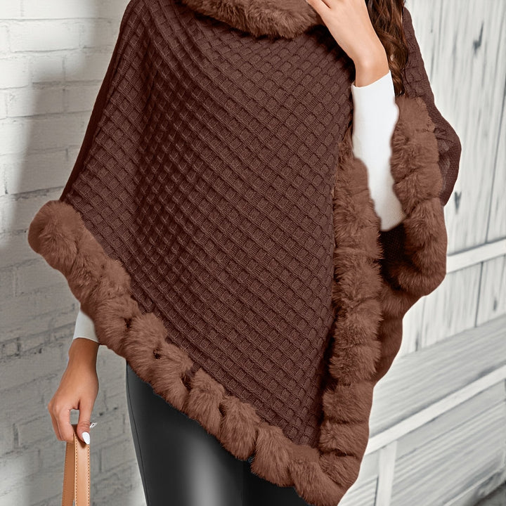 Willow | Mysig Poncho med Pälsdetaljer