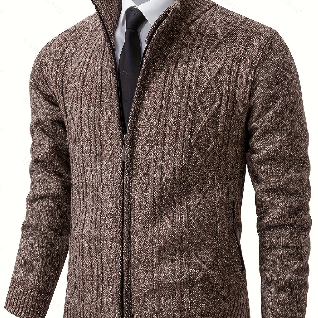 Walter | Texturerad Heldragkedja Cardigan