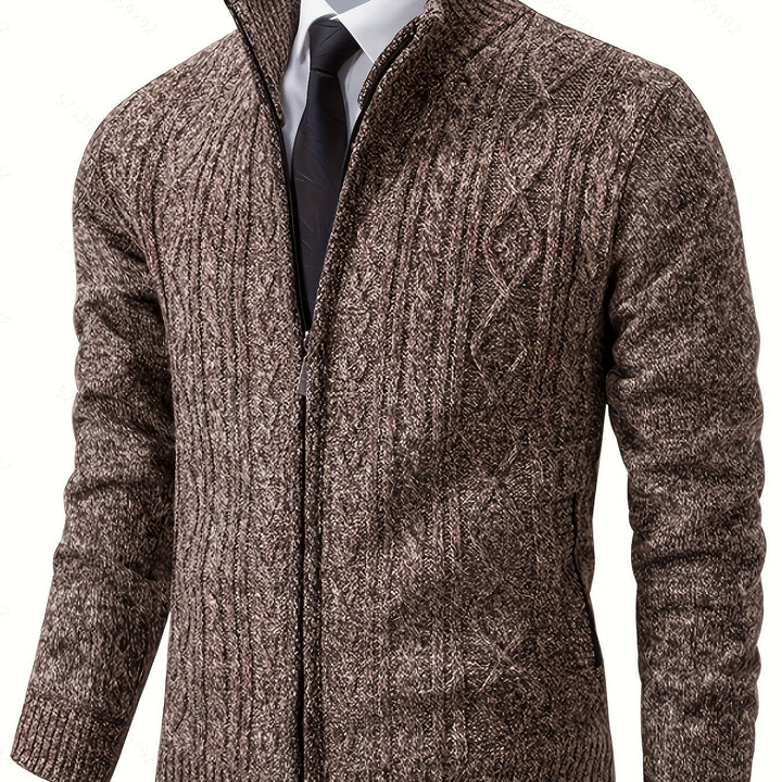 Walter | Texturerad Heldragkedja Cardigan