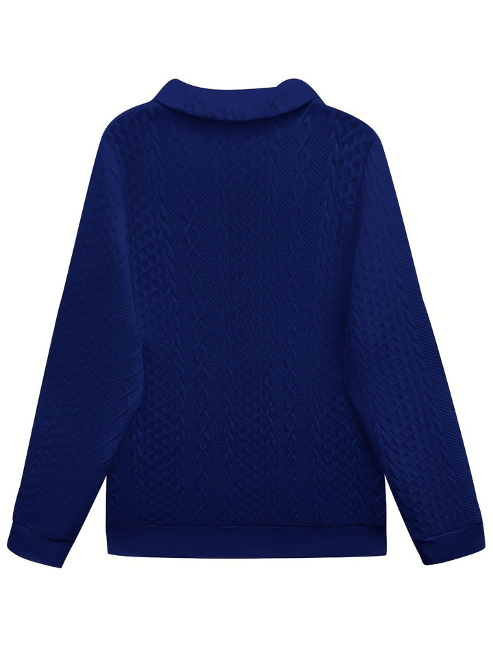 Georgia | Texturerad Halv-Zip Sweatshirt