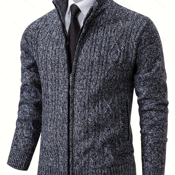 Walter | Texturerad Heldragkedja Cardigan