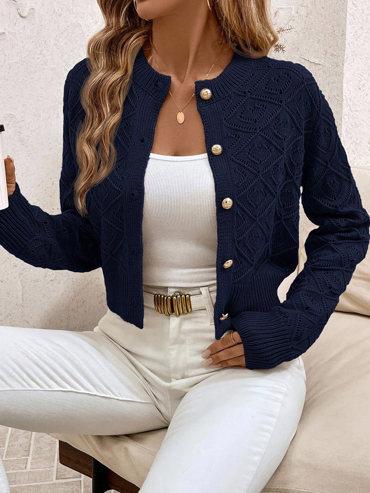 Della | Texturerad Knapp-Front Kofta