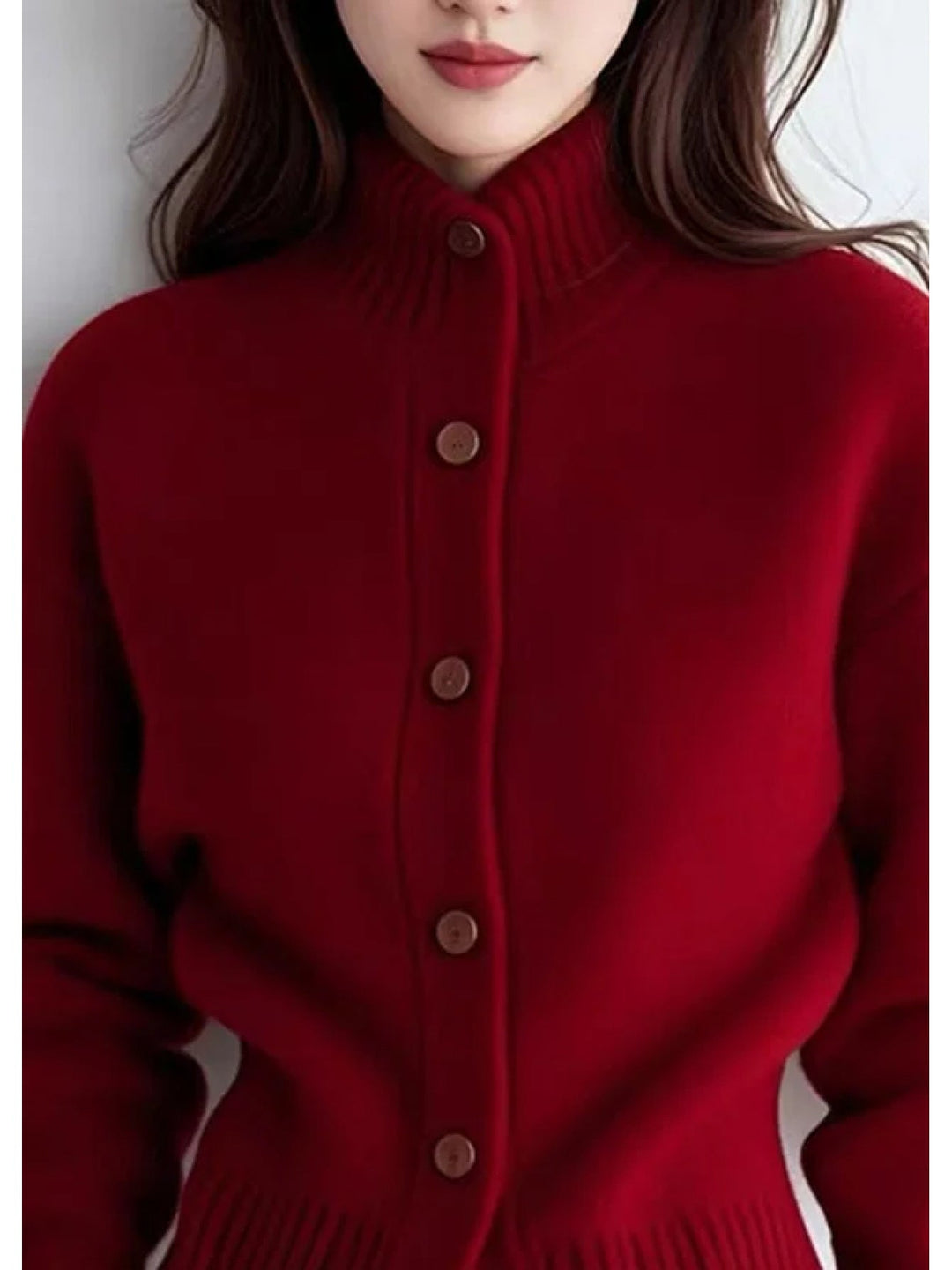 Margot | Höghalset Knap cardigan