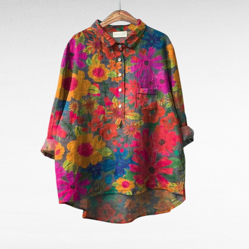 Erika | Avslappnad Vintage Krage Blus