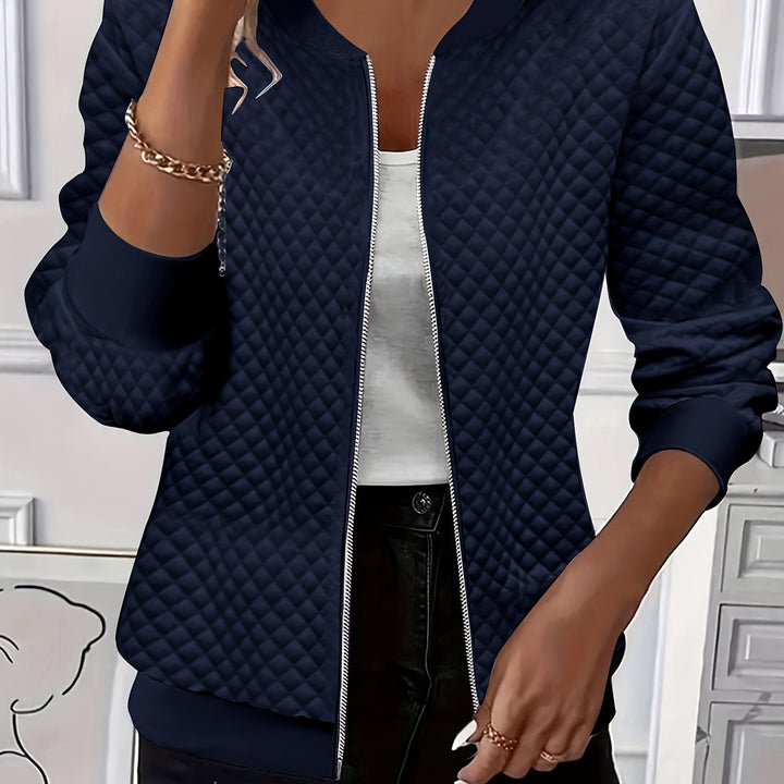 Carolyn | Kviltad Textur Baseballjacka