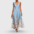 Colleen | Elegant ärmlös blommig klänning