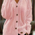Lucinda | Mysig Kabelstickad Knapp Cardigan