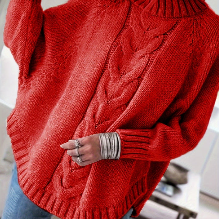 Gwendolyn | Kabelstickad Höghalssweater