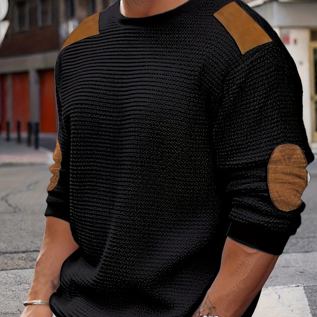 Aaron | Texturerad Elbow-Patch Pullover
