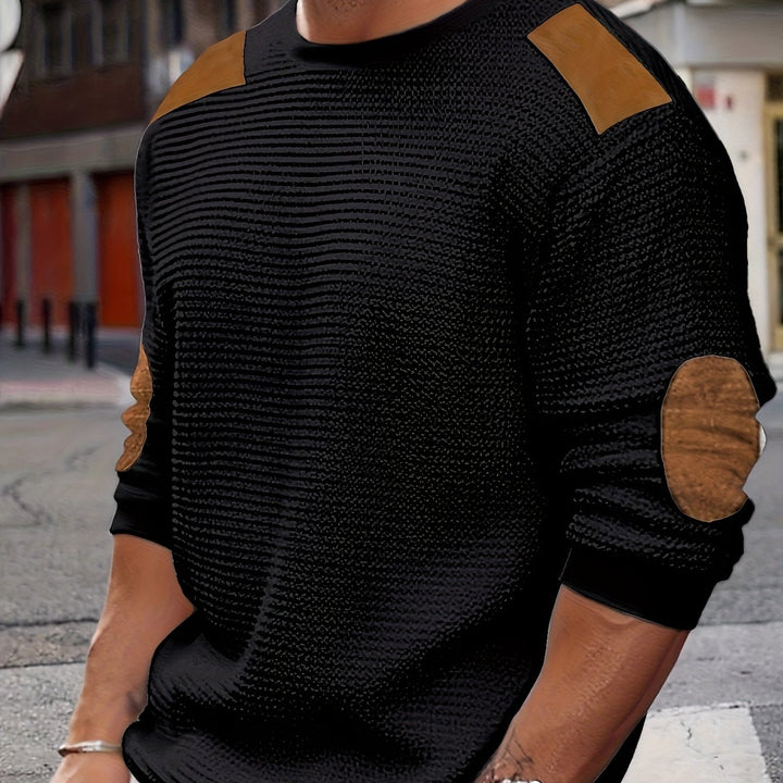 Aaron | Texturerad Elbow-Patch Pullover