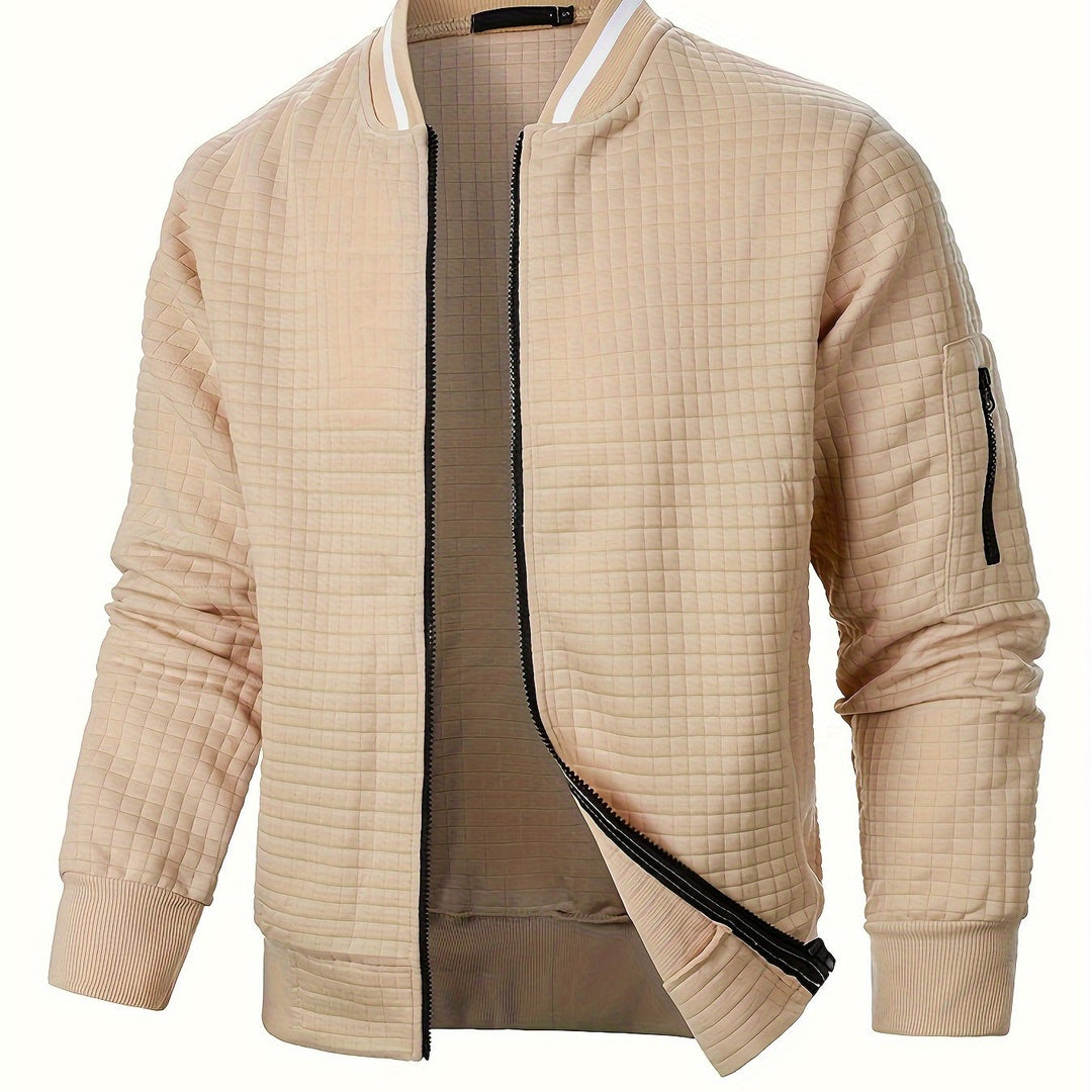 Raymond | Texturerad Zip-Up Bomberjacka