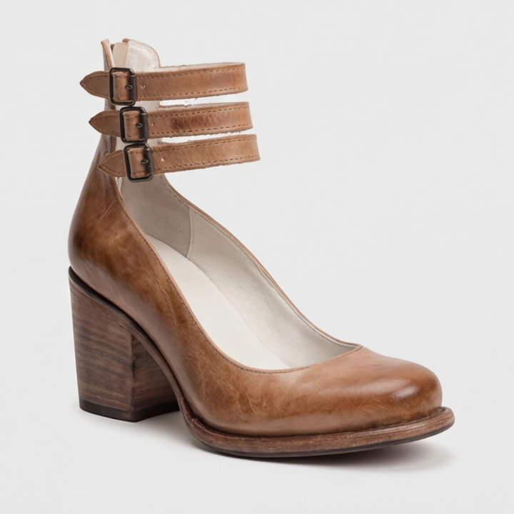 Sommar | Elegant Retro Ankelrem Högklackade Skor