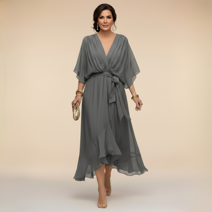 Abigail | Stilig Chiffon V-ringad Klänning