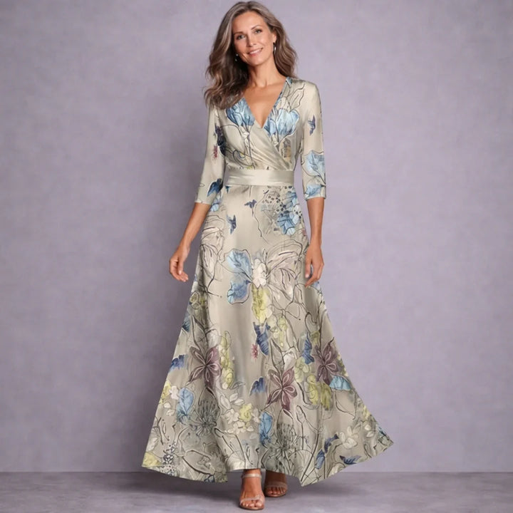 Emilia | Elegant Mid Sleeve Maxi Klänning