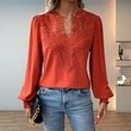 Marlene | Elegant Blus med Spetsdetaljer