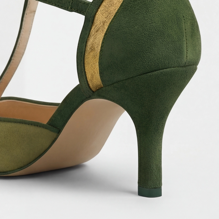 Coralise | Sofistikerade Suede T-Strap Klackar