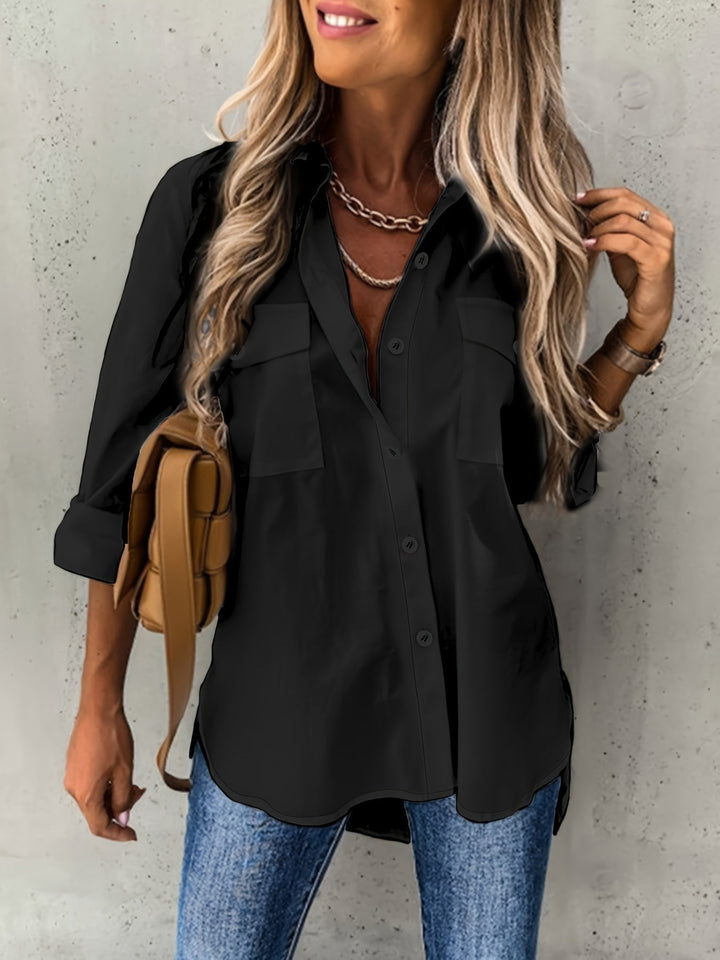 Katherine | Avslappnad Knapp-Front Skjorta