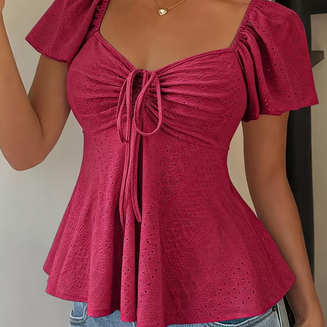 Josephine | Flutter-ärmad Peplum Topp