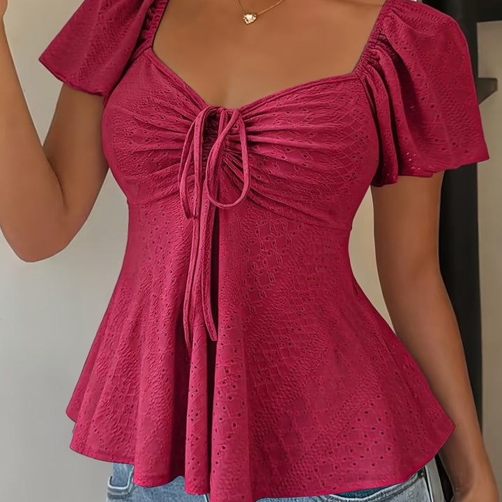 Josephine | Flutter-ärmad Peplum Topp