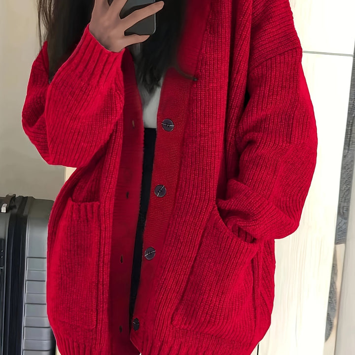 Maisie | Avslappnad Knapp-Front Kardiagan