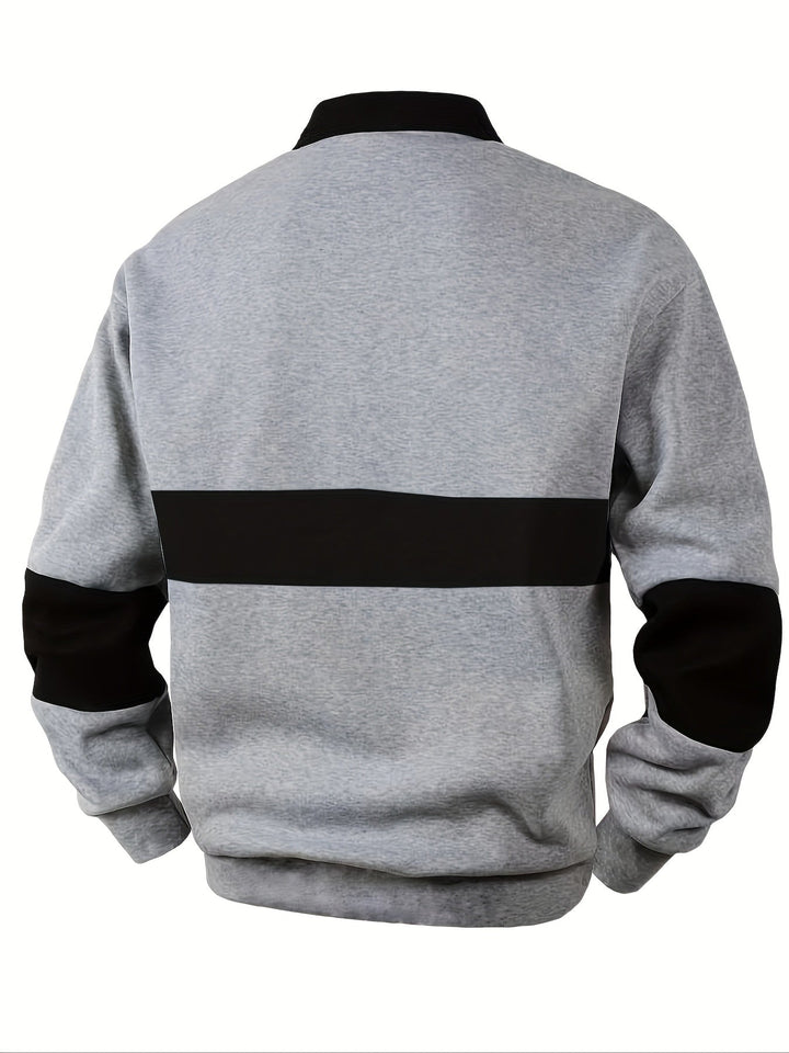 Grayson | Färgblock Långärmad Polo Shirt