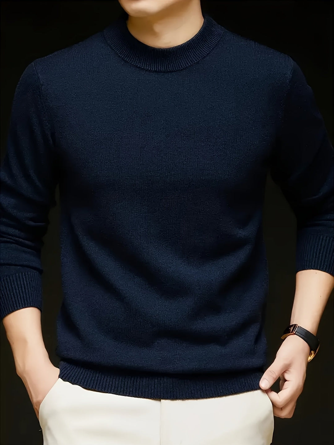 Jonah | Mock Neck Stickad Tröja