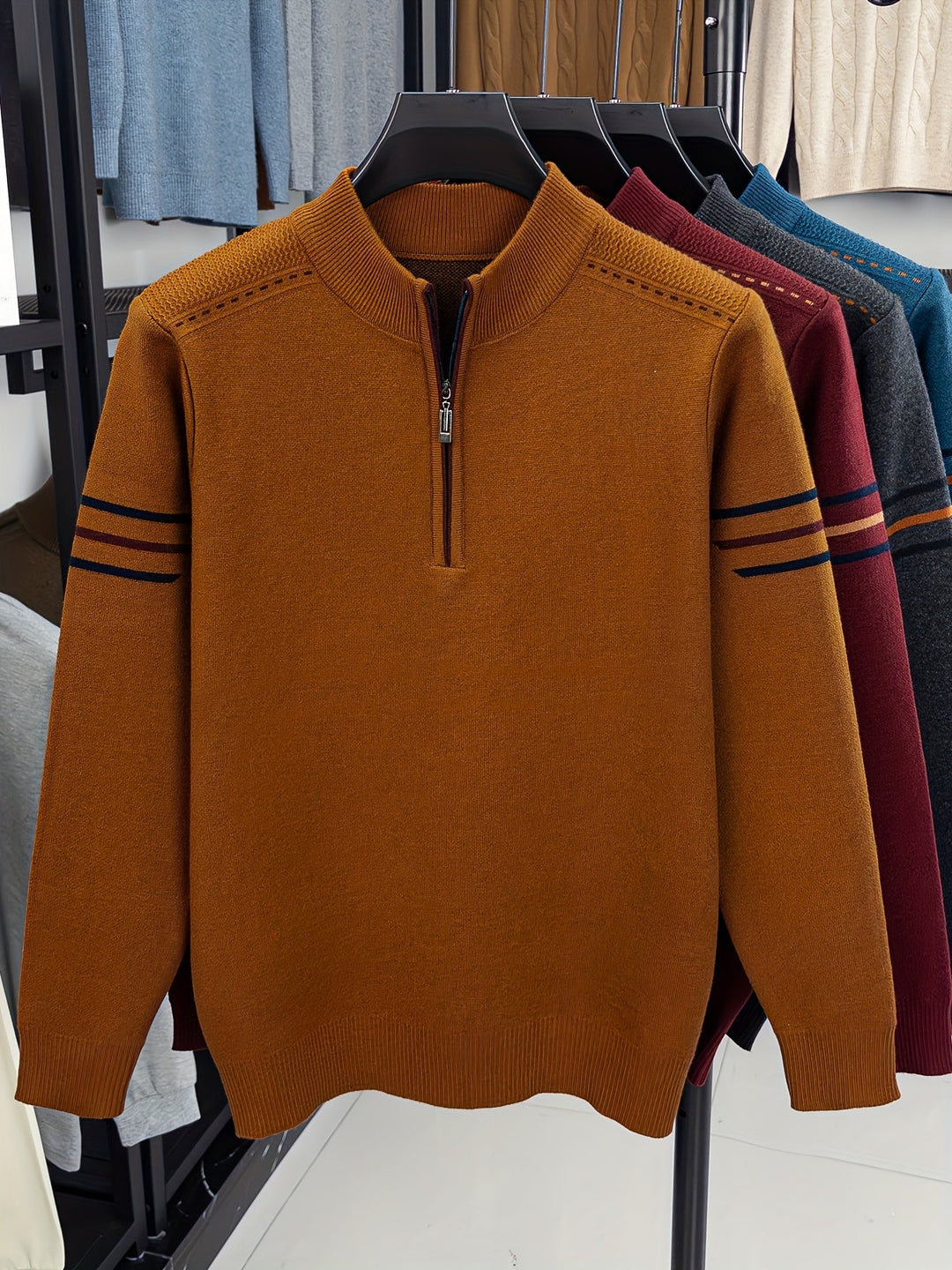 Daniel | Halvdraget Stickad Tröja