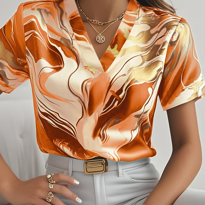 Joanna | Konstfull swirl-mönstrad blus