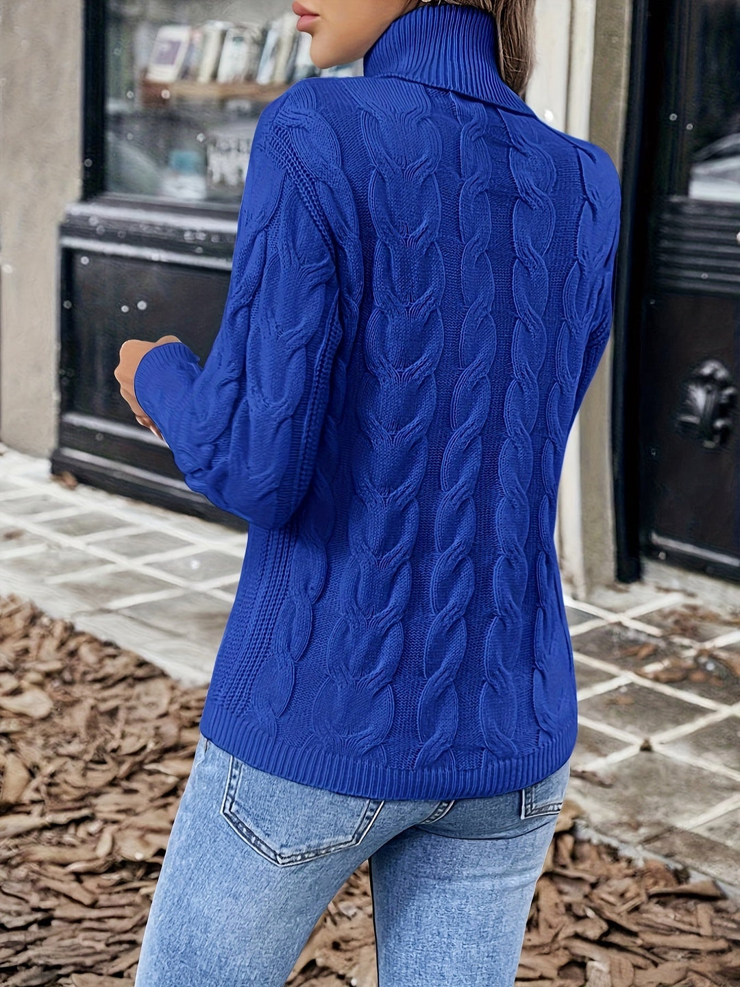 Celeste | Mysig Kabelstickad Turtleneck Tröja