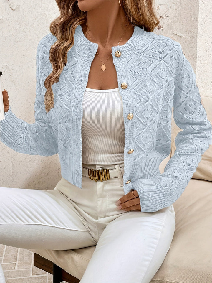 Della | Texturerad Knapp-Front Kofta